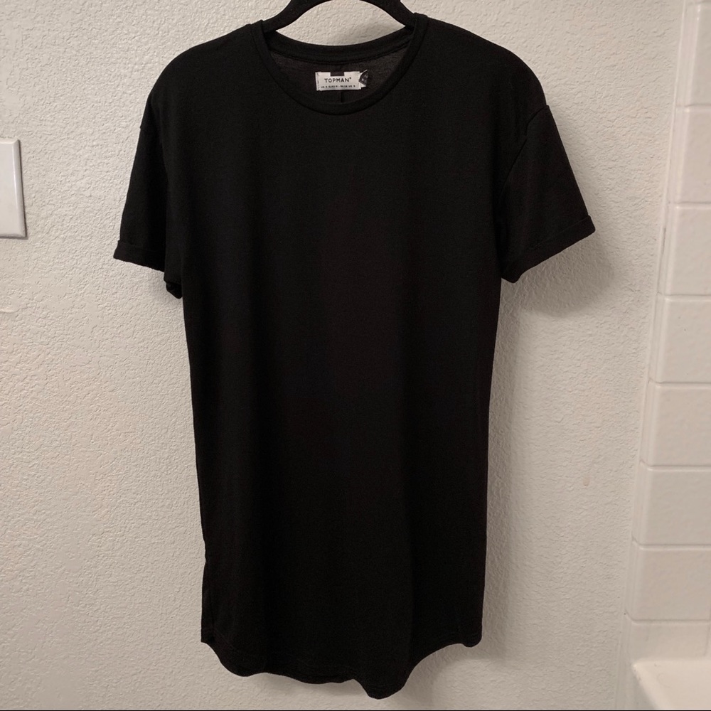 Topman Longline Black Shirt
